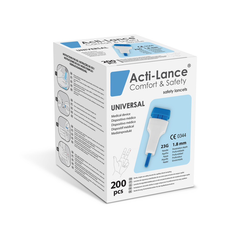 Acti-Lance Universal Ланцети (автоматичні) стерильні, Голка 23G, 1,8мм, 200 шт